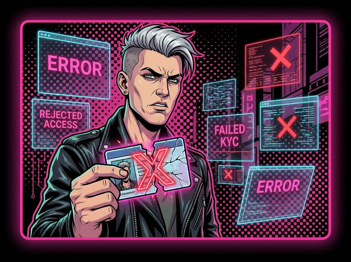 Character frustrated with broken identity verification system